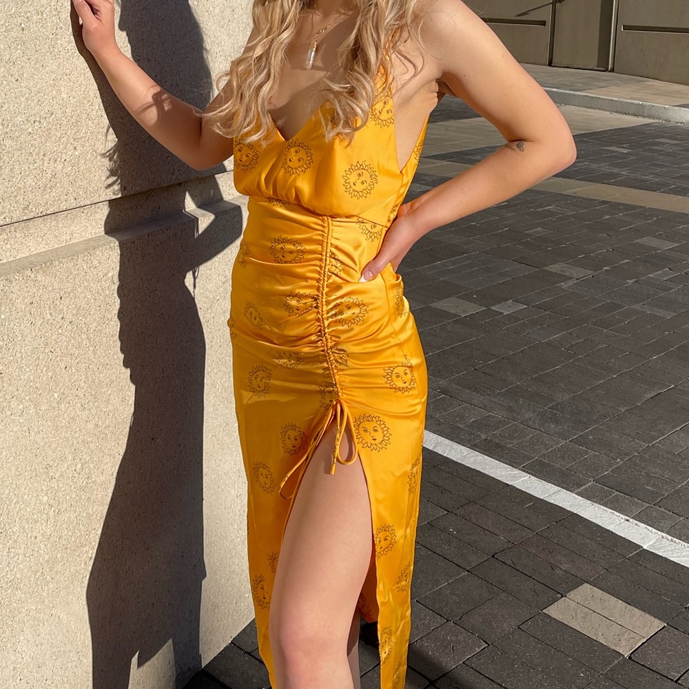 Orange Sun Midi Dress - Urban Outfitters